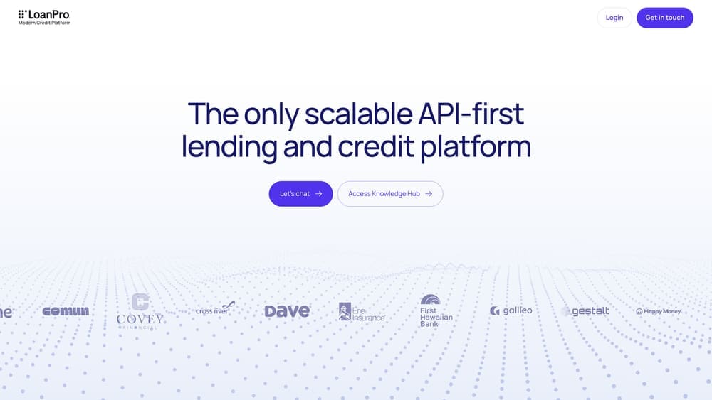 Screenshot of LoanPro website