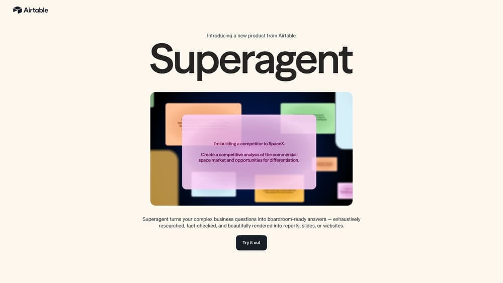 Screenshot of Airtable website