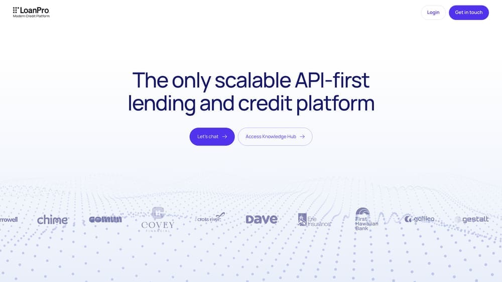 Screenshot of LoanPro website