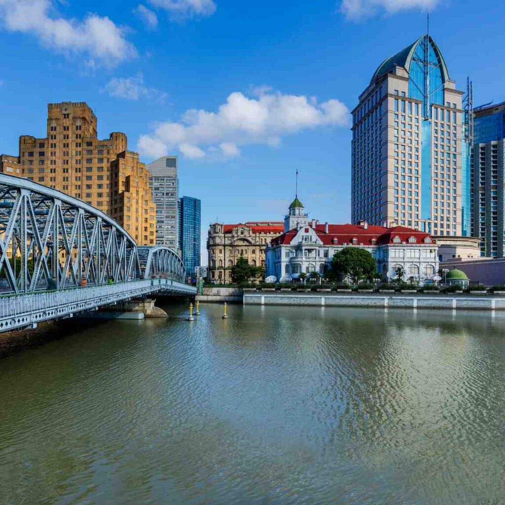 Toledo skyline with river and modern buildings
