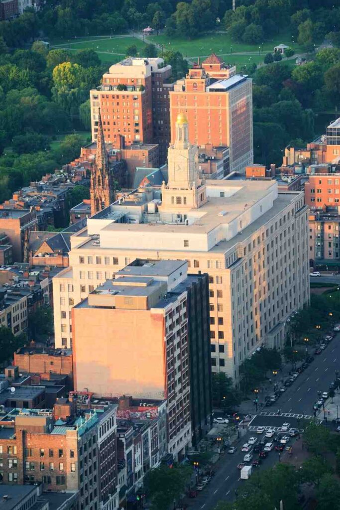 Providence downtown skyline with park in background